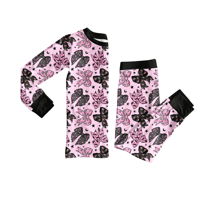 6.18GLP251 Pink Bow Long Sleeve Pajamas Set