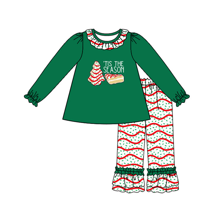 6.18GLP2518 Green Christmas Tree Girls Set