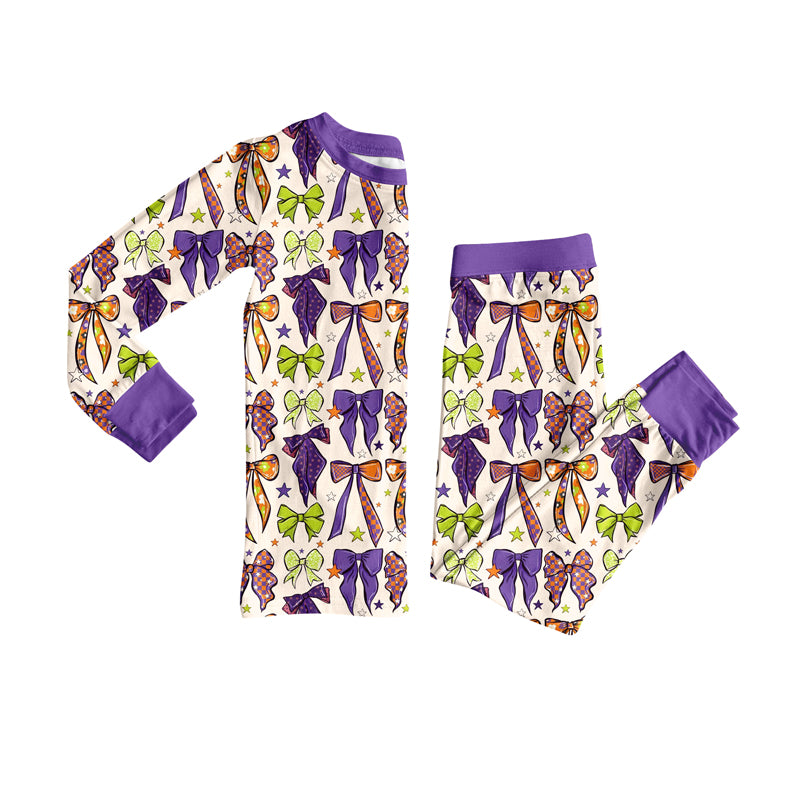 7.7GLP2566 Purple Bow Long Sleeve Pajamas