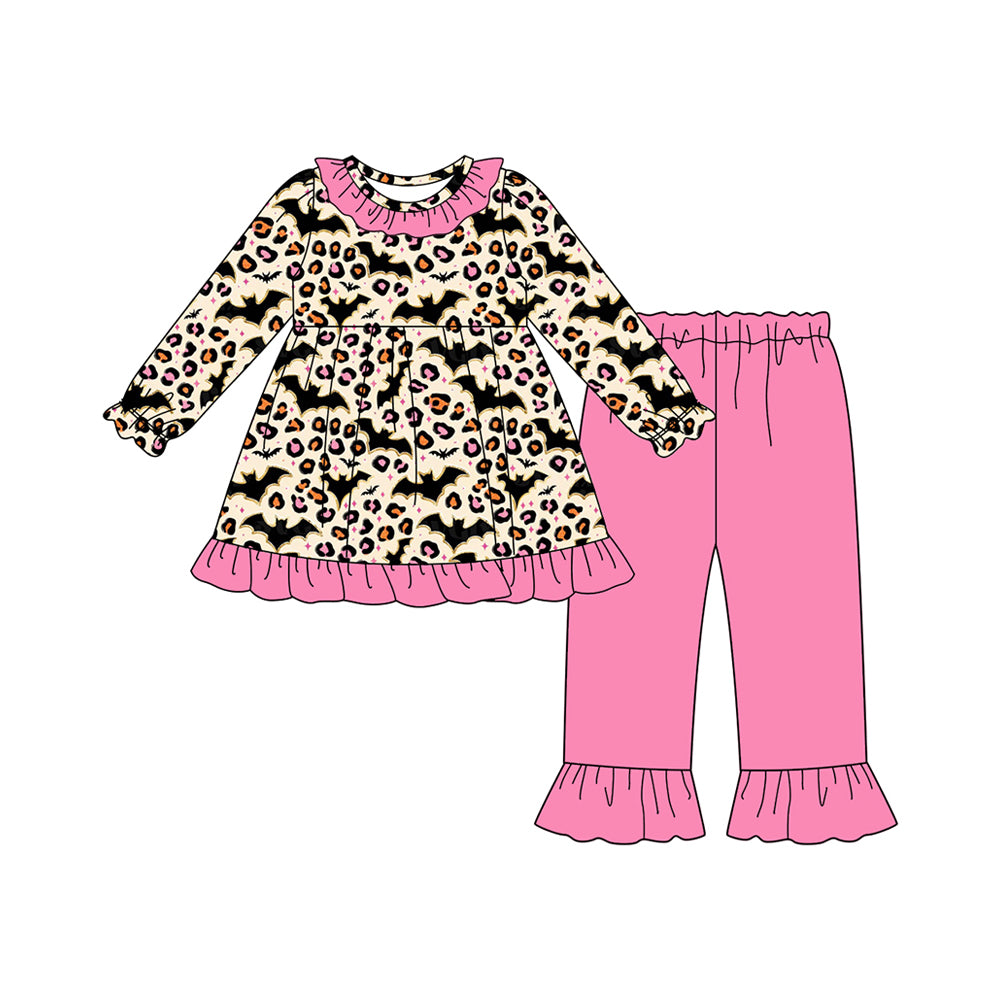 7.28GLP2621 Bat Leopard Print Long Sleeve Suit