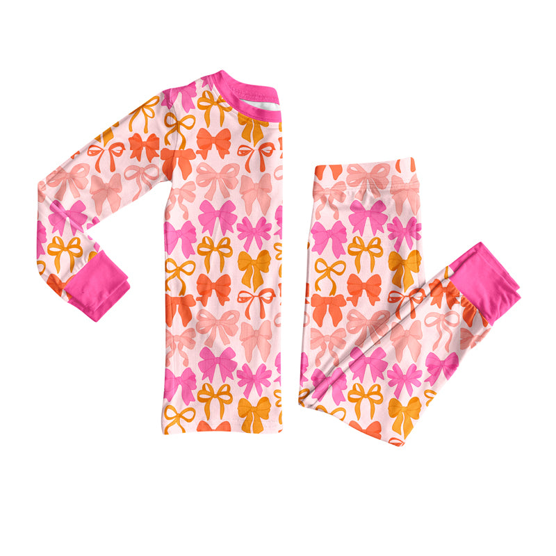 X821GLP2701 colorful bow pajamas set
