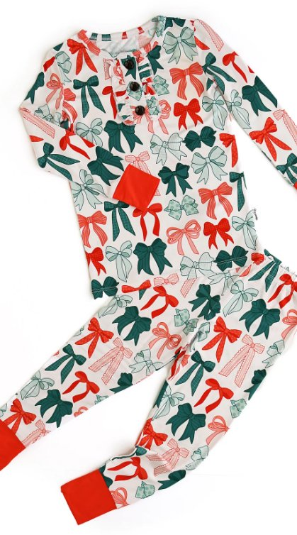X906 GLP2809 Colorful Bow Pajama Set