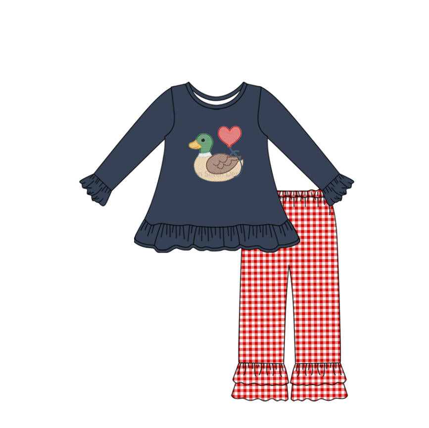 X925 GLP2912 Heart Duck Long-Sleeved Suit