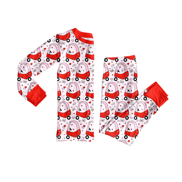 X925 GLP2913 Heart-shaped red long-sleeved pajama set