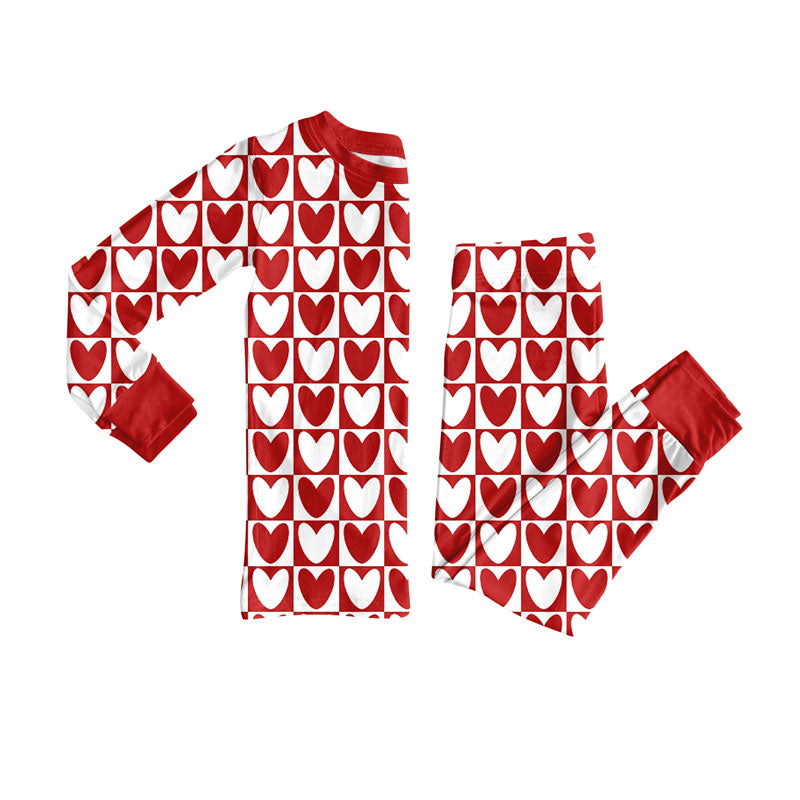 X925 GLP2914 Heart-Shaped Long-Sleeved Pajama Set