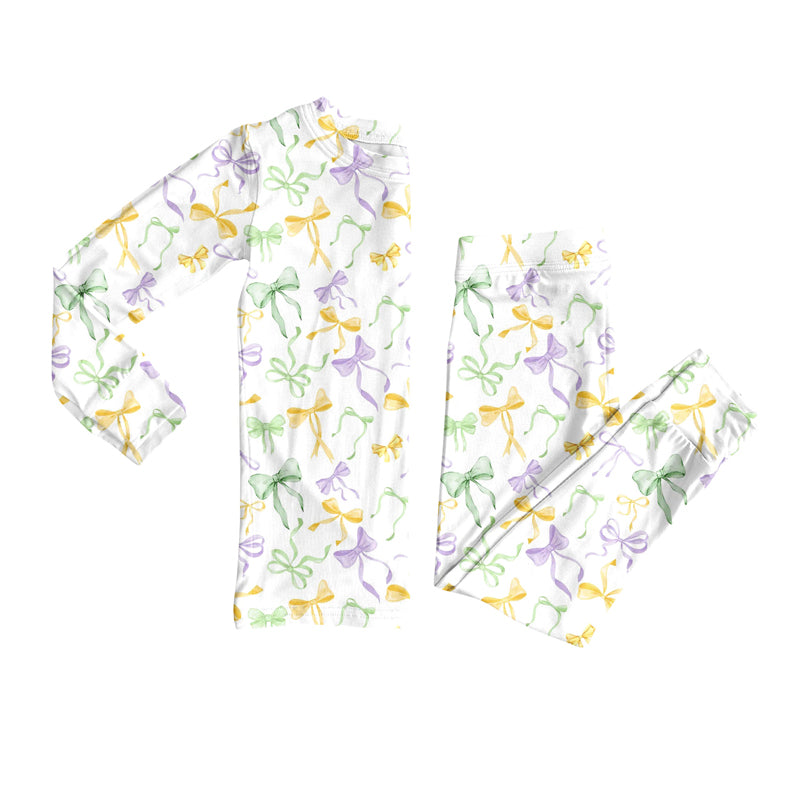 X927 GLP2921 Colorful Bow Long-Sleeved Suit
