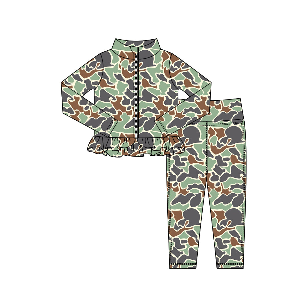X10.16 GLP2995 Light Green Camouflage Yoga Set