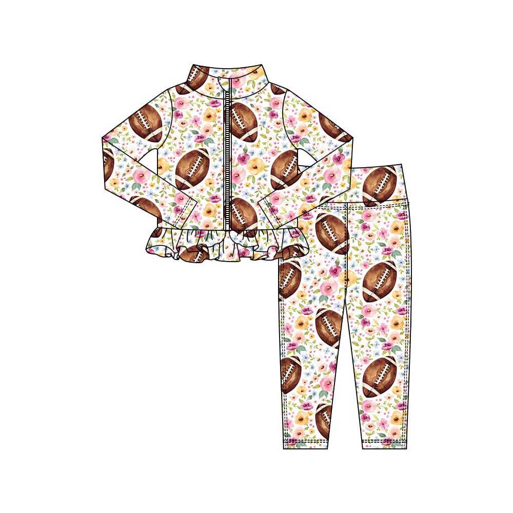 X10.16 GLP3001 Rugby Flower Zipper Yoga Set