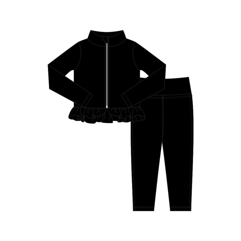 X10.16 GLP3006 Black Zipper Yoga Set