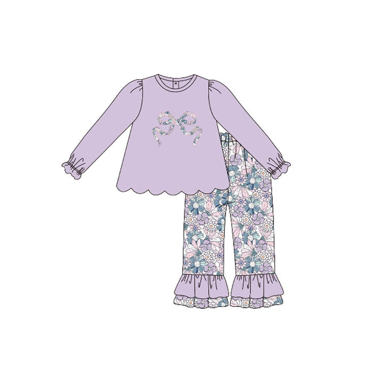 X10.17 GLP3019 Purple Bow Long-Sleeved Suit