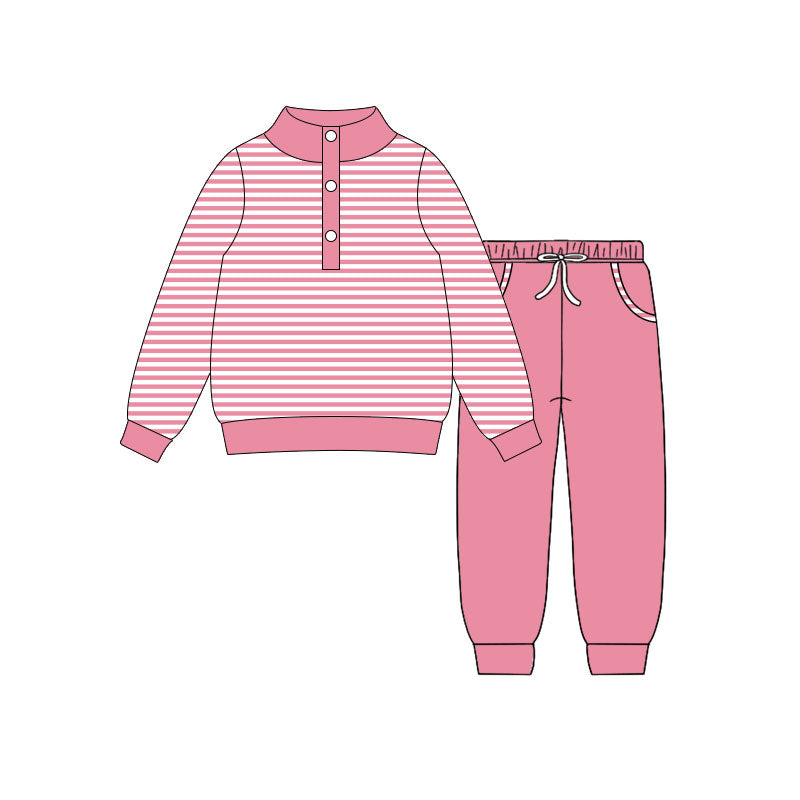 X10.22 GLP3024 Pink Long-Sleeve Striped Suit