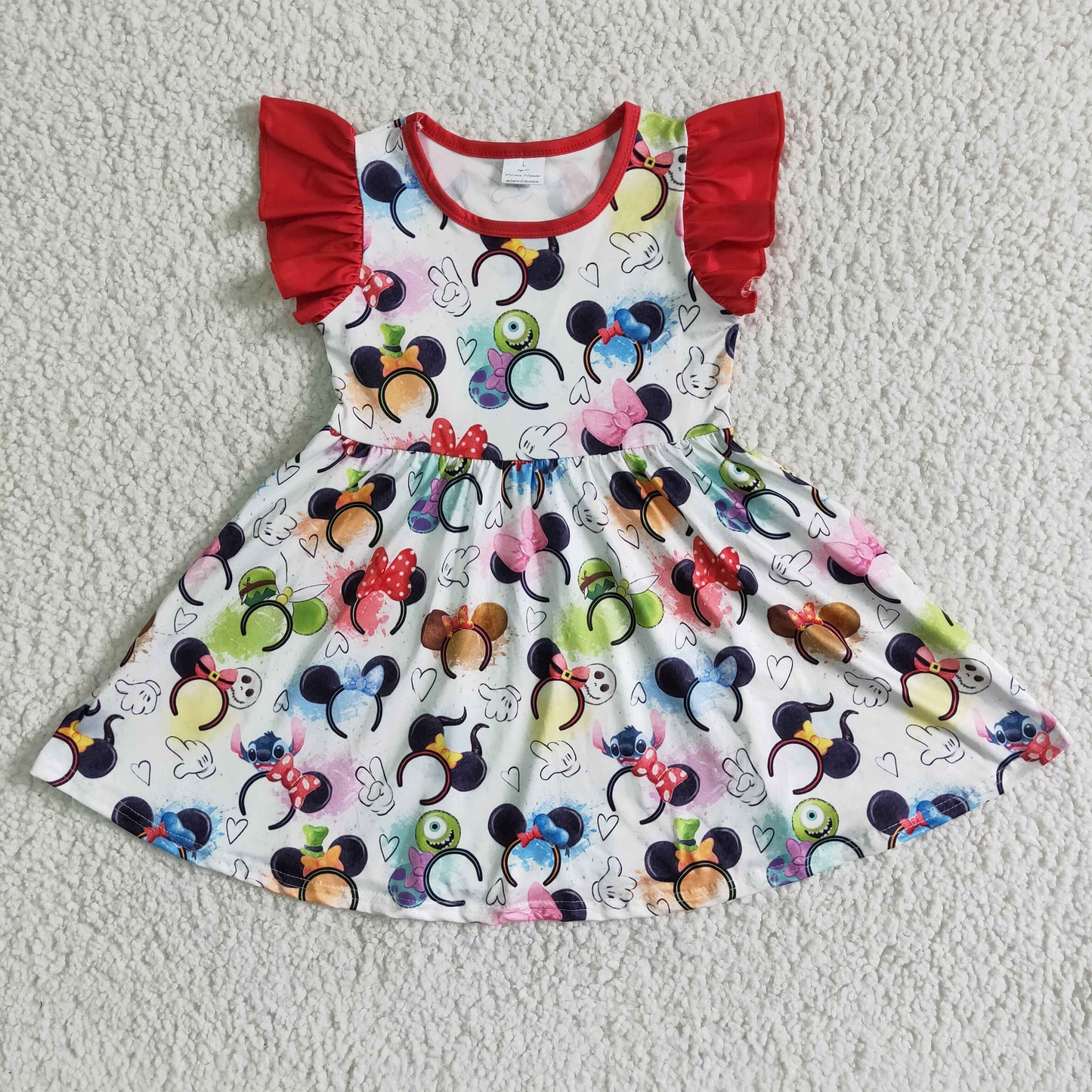 Colorful Mickey Flying Sleeve Skirt