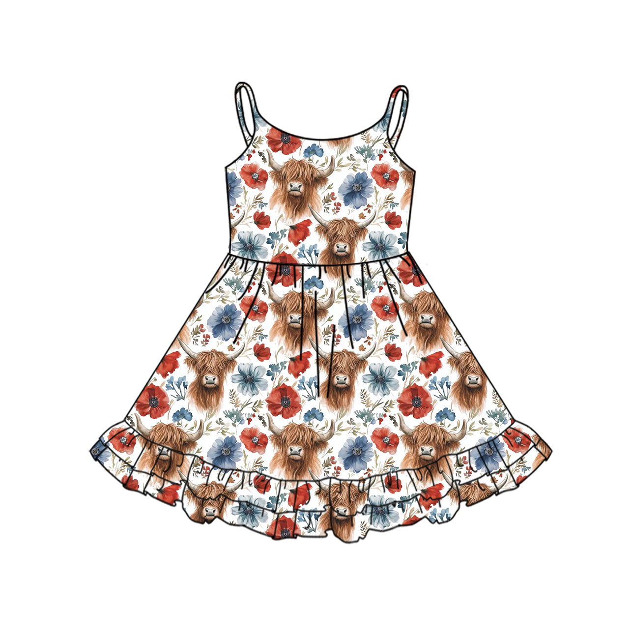 3.12GSD2143 Bull head suspender dress