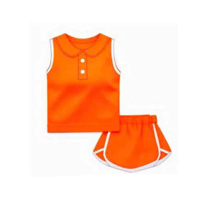 3.8GSD2162 Orange Cotton Suit