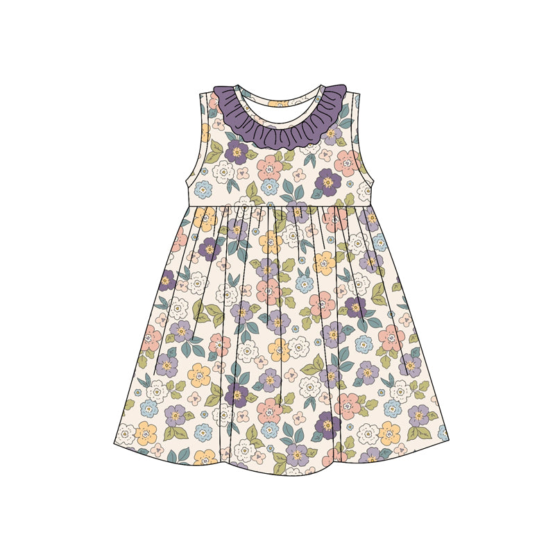 3.8GSD2168 Purple Flower Dress