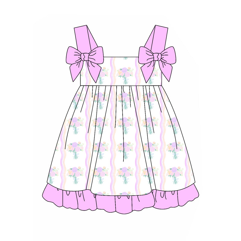 3.20GSD2265 Purple Bow Suspender Dress