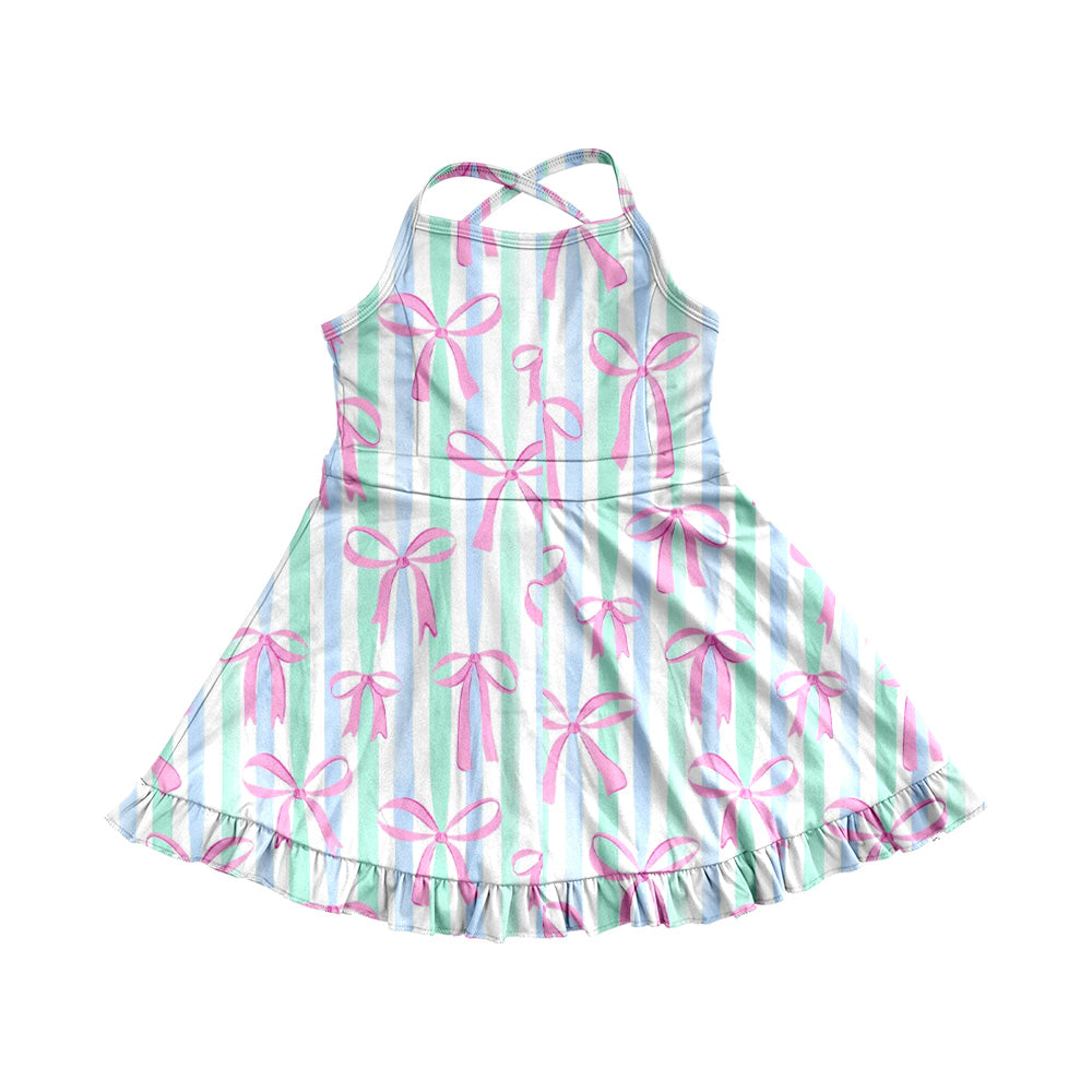 3.21GSD2297 Blue Striped Yoga Bowknot Dress