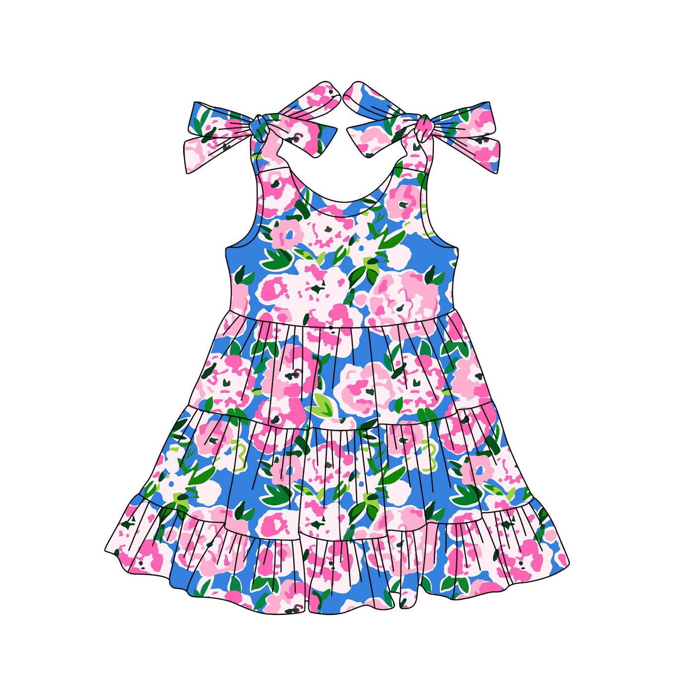 3.21GSD2302 Purple Flower Dress