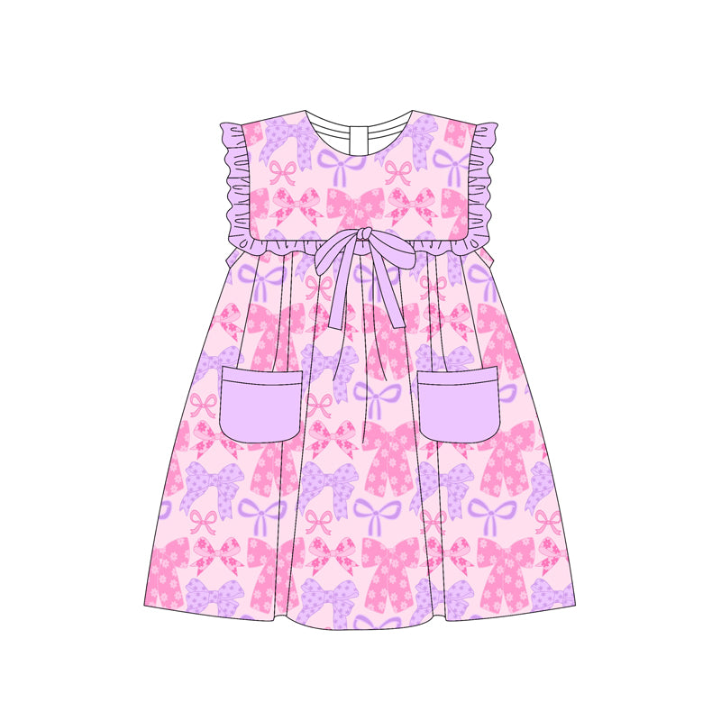 3.22GSD2319 Girls Pocket Bow Dress