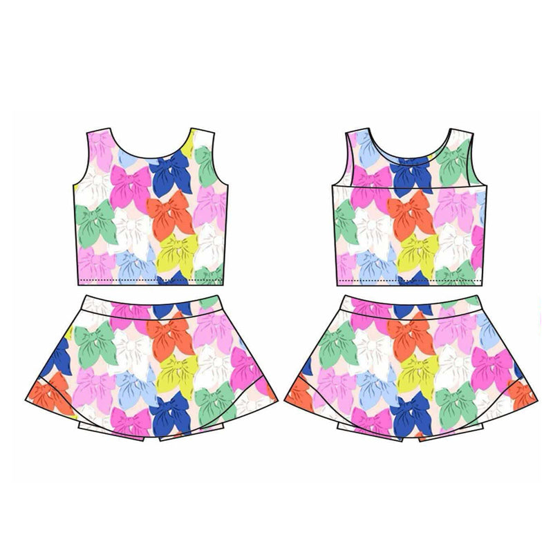 3.25GSD2338 Colorful Bow Girls Yoga Set
