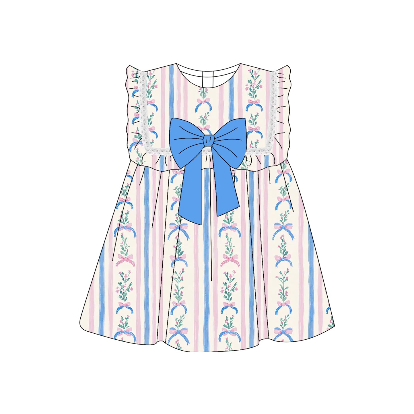 3.27GSD2397 Blue Bow Dress