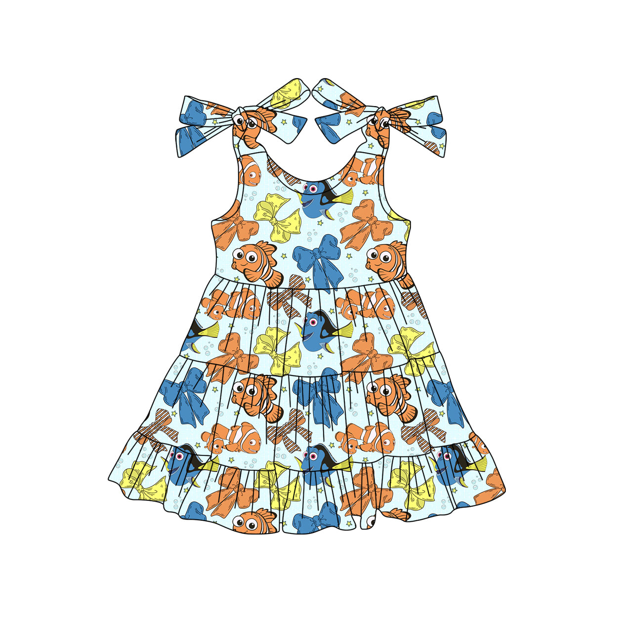 4.4GSD2462 Fish Cartoon Suspender Dress
