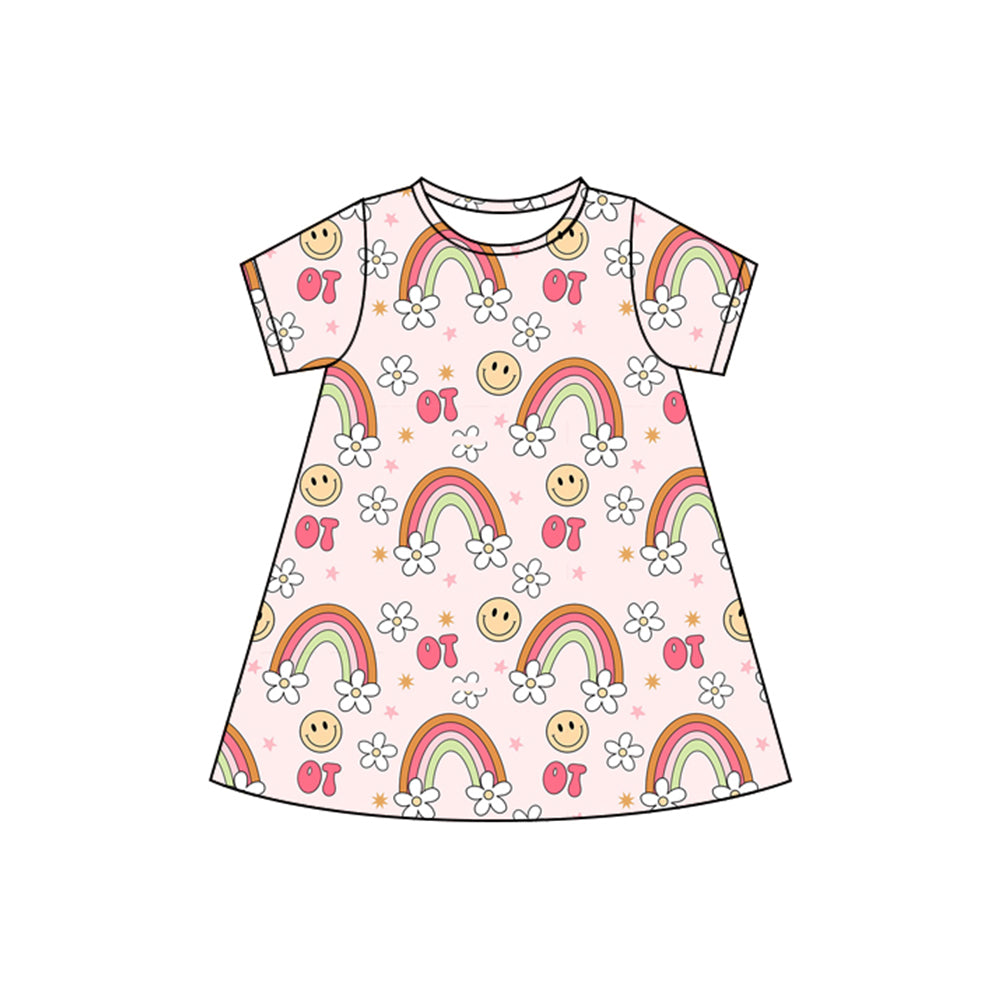 4.8GSD2478 Rainbow Short Sleeve Dress