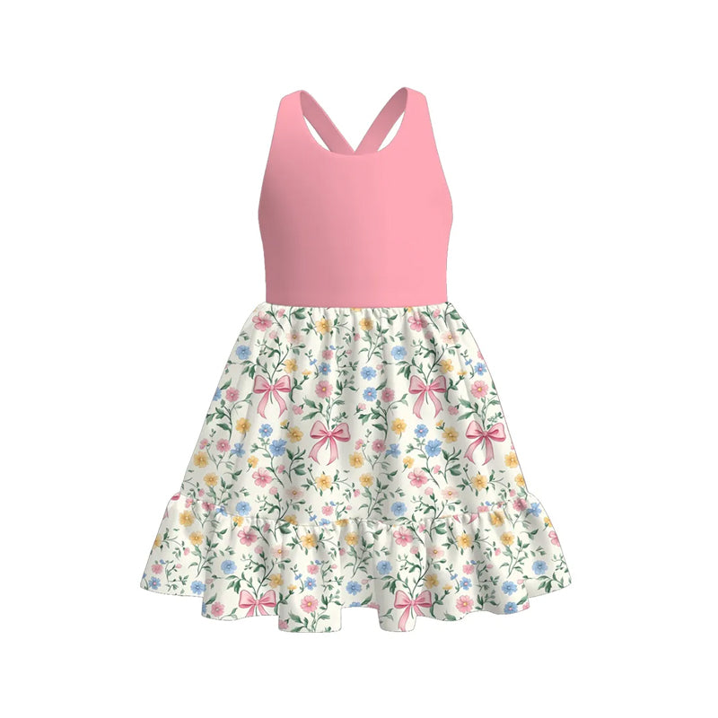 6.4GSD2525 Pink Sleeveless Floral Dress