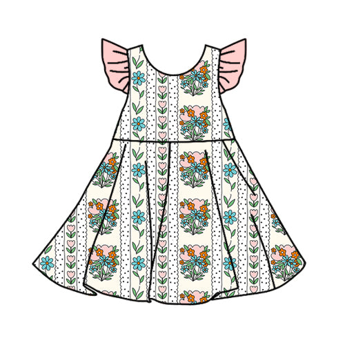 6.4GSD2527 Flower flying sleeve dress