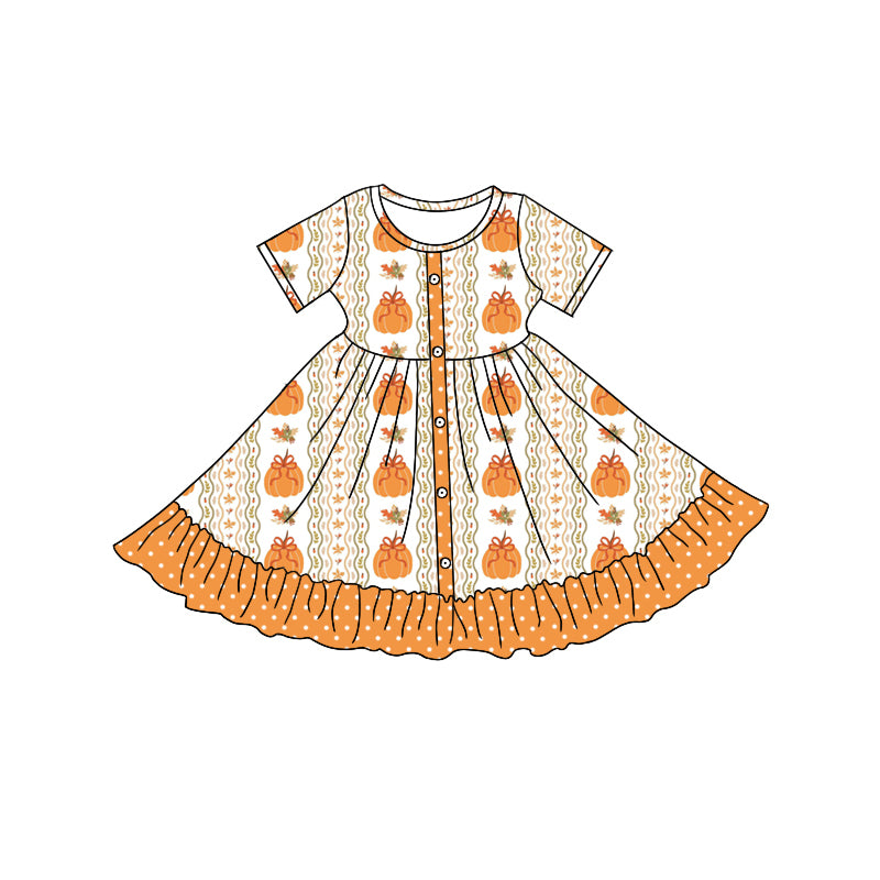 4.25GSD2545 Orange Pumpkin Over-the-Knee Dress