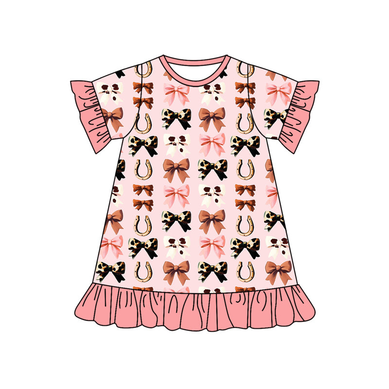 5.22 GSD2588 Cow pattern girl's short-sleeved dress
