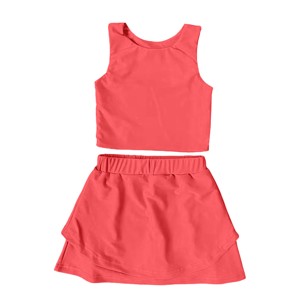 6.2GSD2660 Orange Girls Yoga Solid Color Set