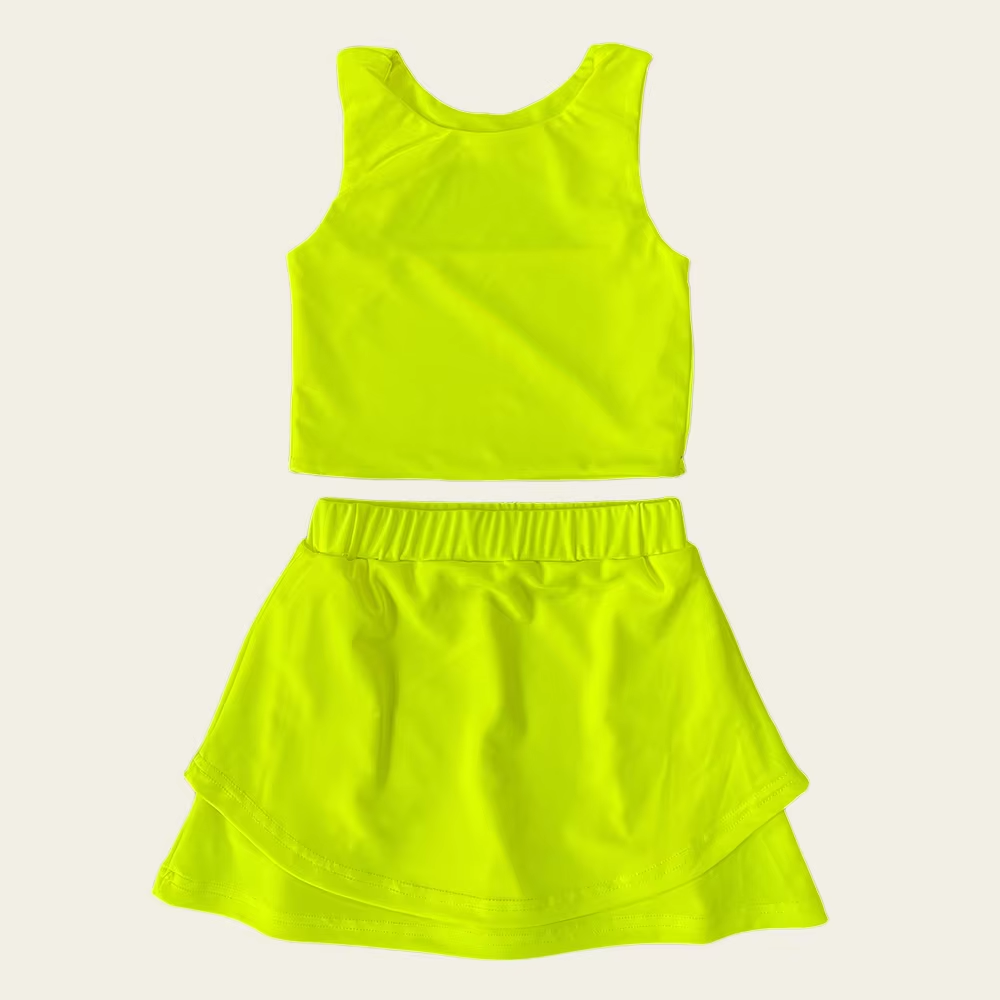 6.2GSD2661 Yellow Girls Yoga Solid Color Set
