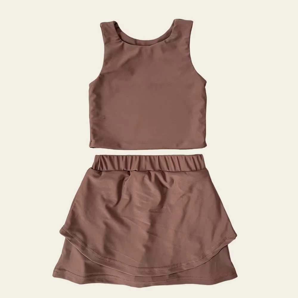 6.2GSD2666 Brown Girls Yoga Suit