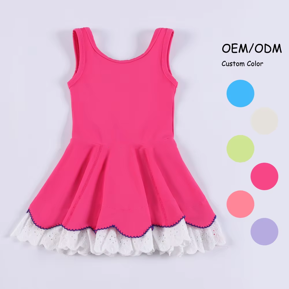 6.6GSD2684 Rose Red Lace Yoga Dress