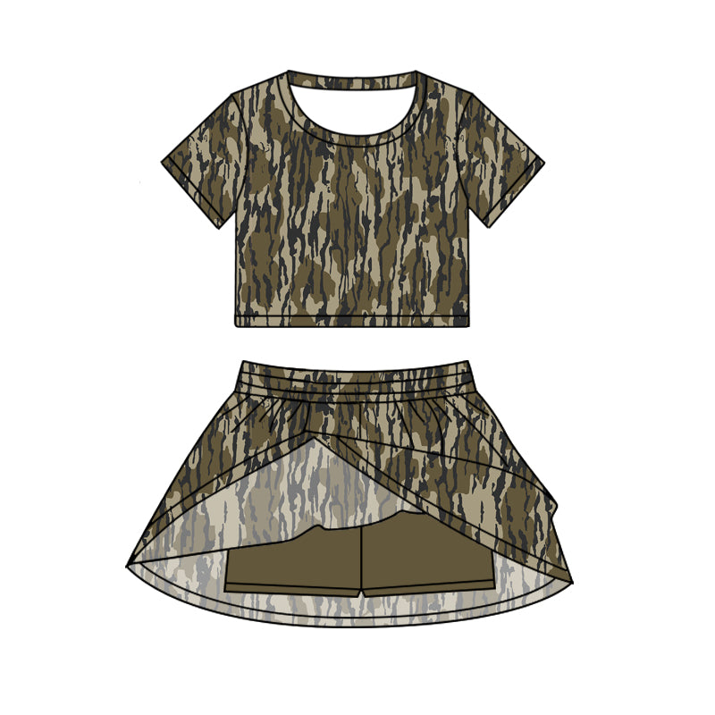 6.20GSD2728 Brown camouflage short-sleeved suit