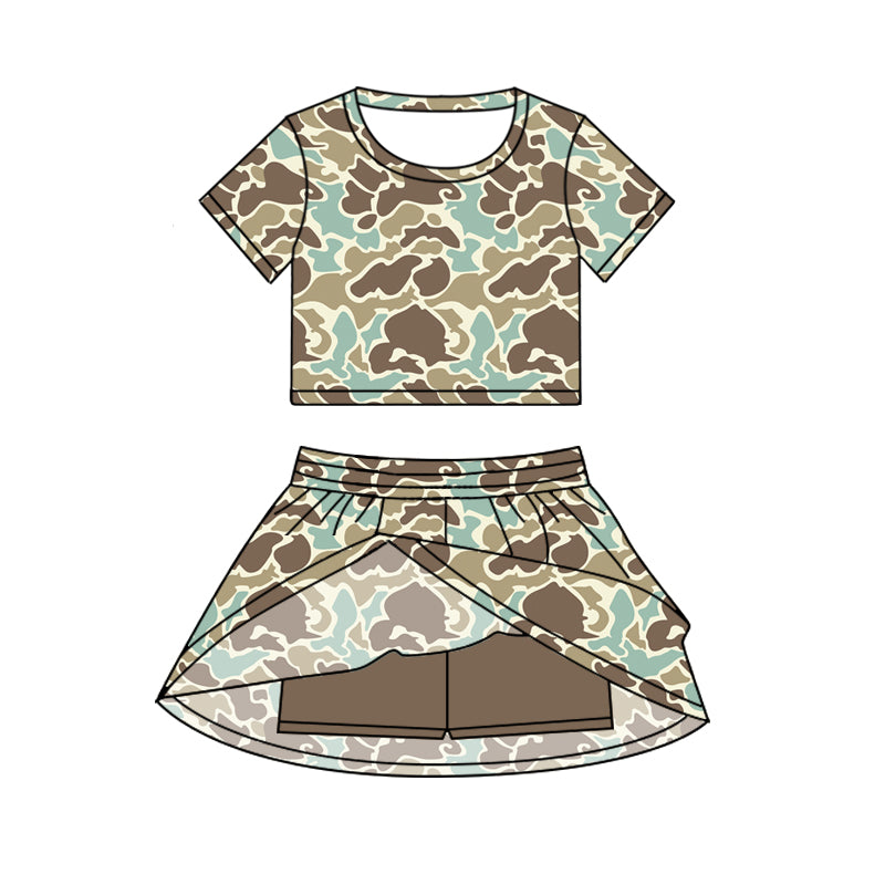 6.20GSD2729 Light brown camouflage short-sleeved suit