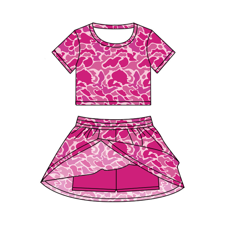 6.20GSD2730 Rose red camouflage short-sleeved suit