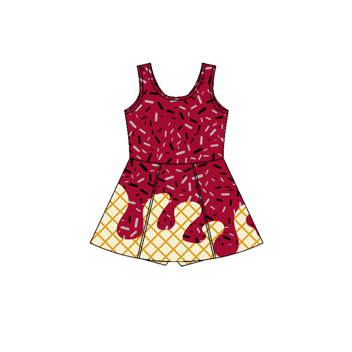 7.7GSD2749 Plaid brown-red sleeveless yoga dress