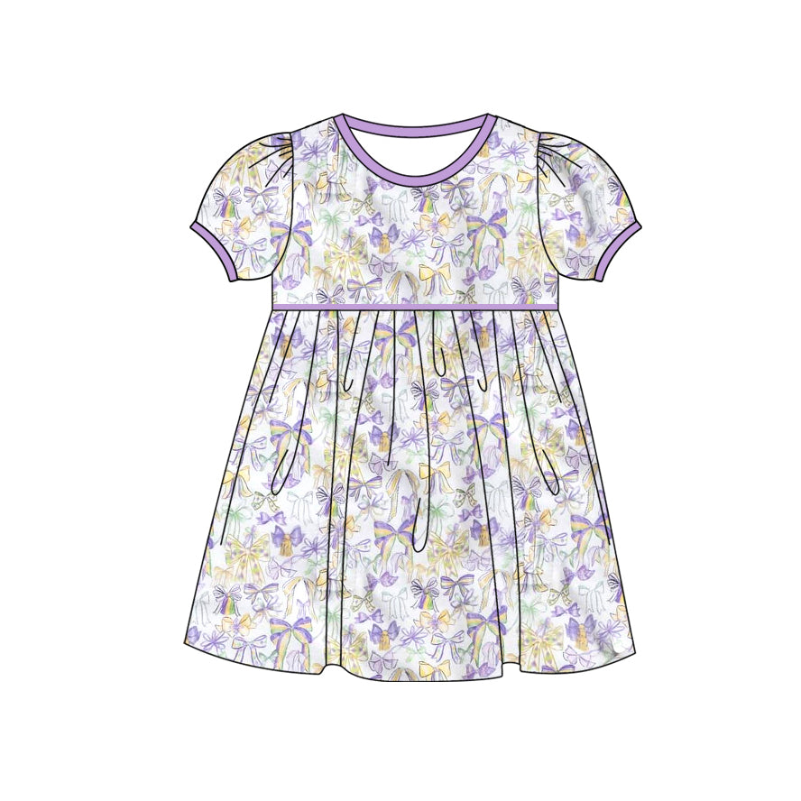 X930 GSD2828 Purple Short-sleeved Dress