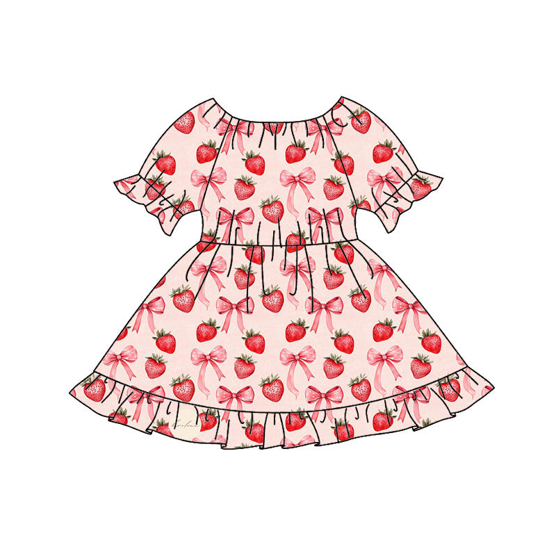 X929 GSD2837 Strawberry Bow Dress