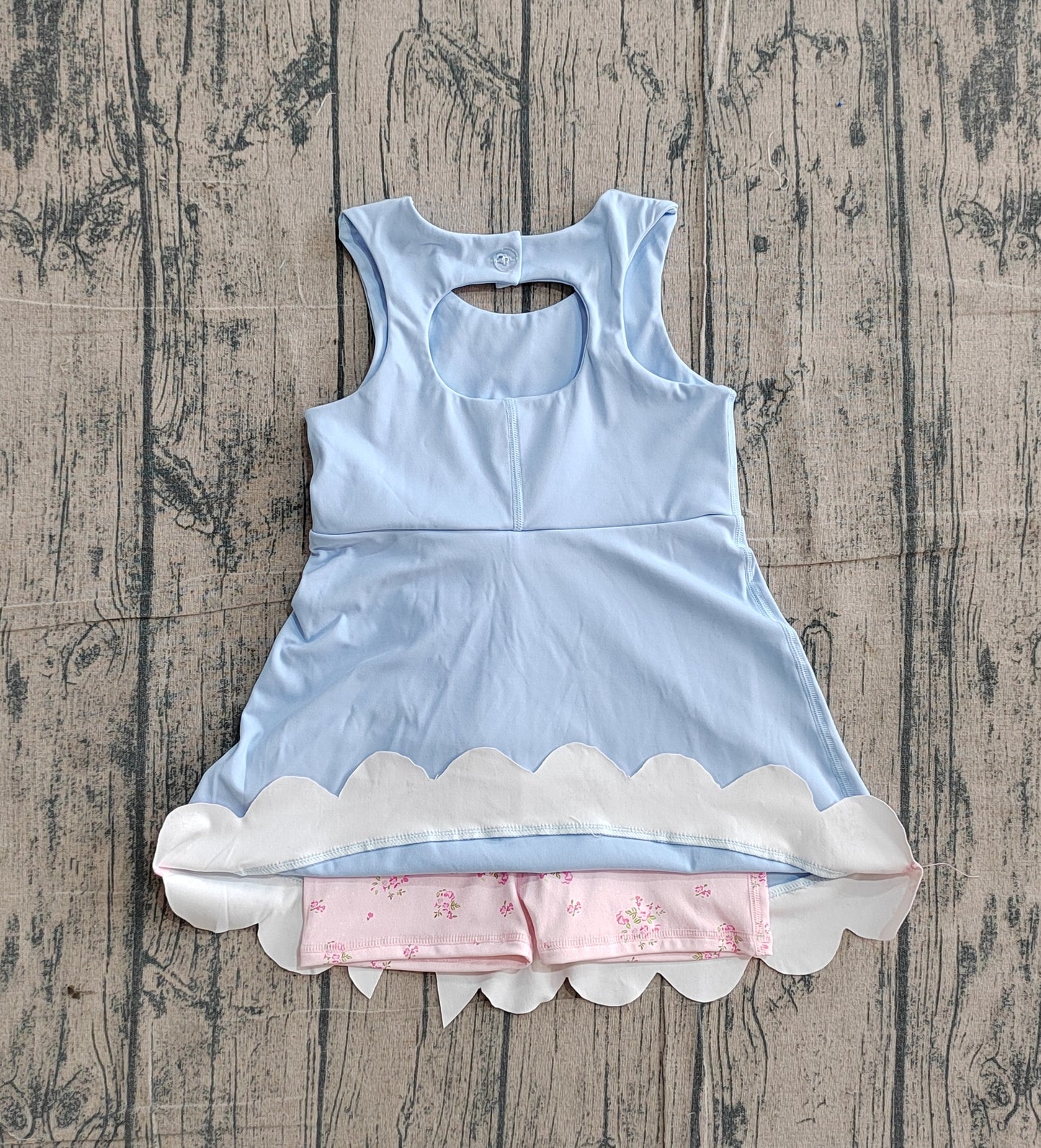 GSD3030Baby Girls Lavender Sleeveless Yoga Shorts Bows Knee Length Dresses Preorder
