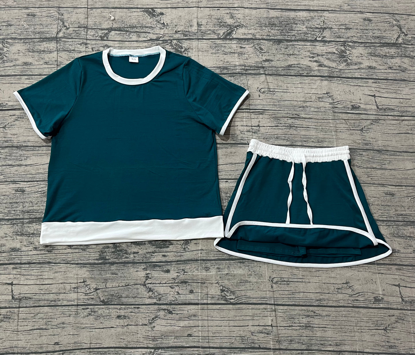 GSD3673Mama and Me Short Sleeve Short Top Skirt Short Cotton Clothes Sets