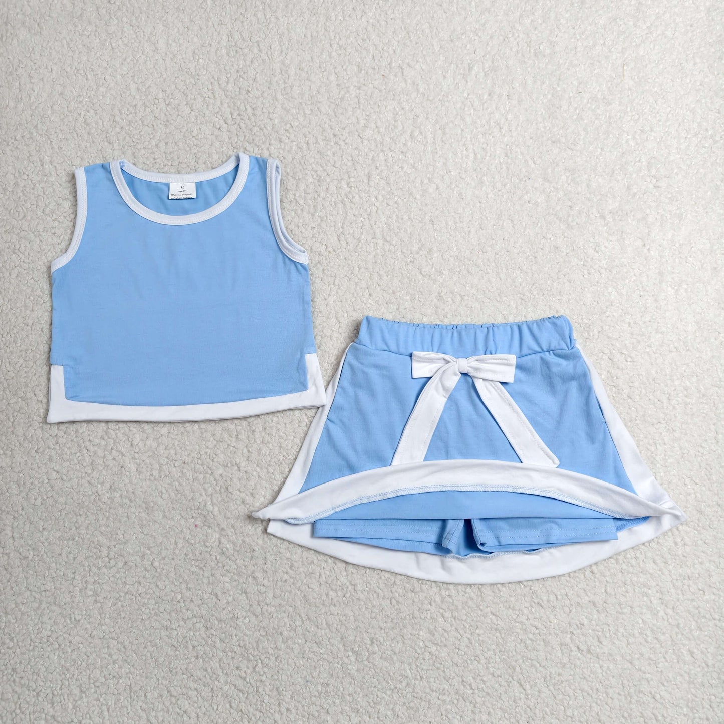 RTS NO MOQ milk silk GSD3828 Baby Girls Sleeveless Green Pink Top Skirt Shorts Clothes Setsv