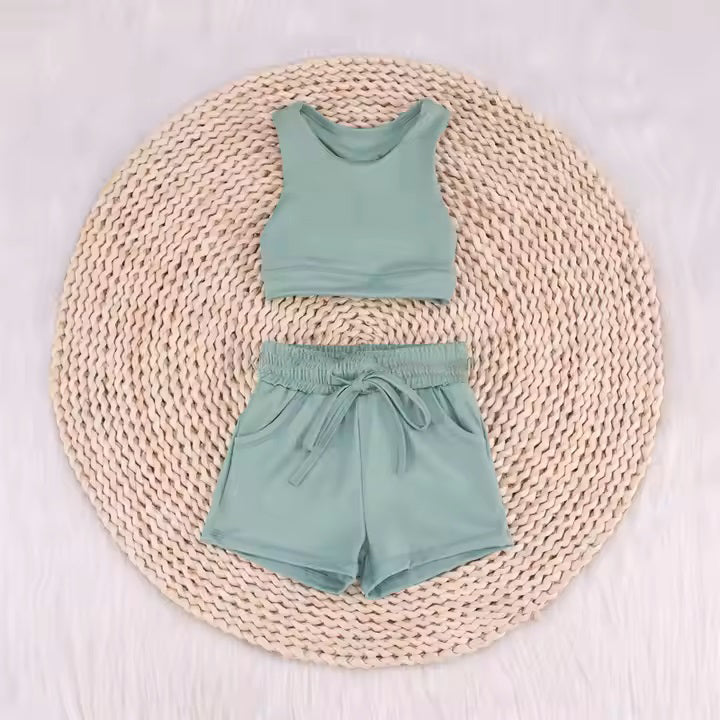 GSSO2133 Green Yoga Suit 2-piece Set