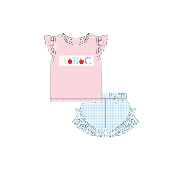 GSSO2179 Pink Girls Short Sleeve Back to School Suit