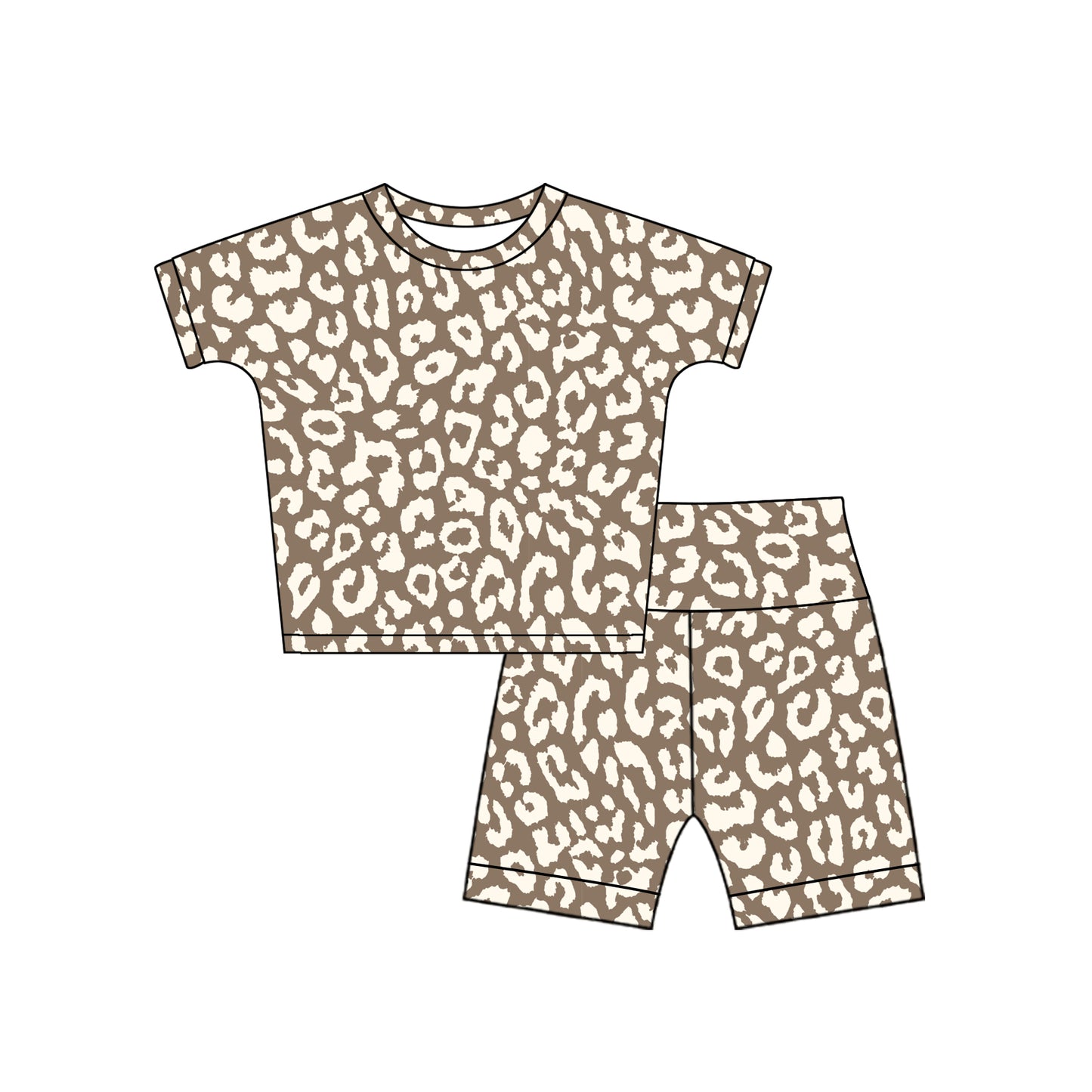 GSSO2230 Leopard print short-sleeved suit
