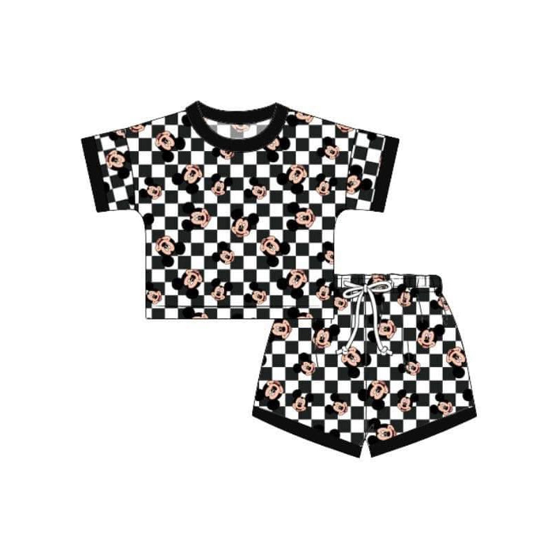 GSSO2233 Black Plaid Cartoon Set