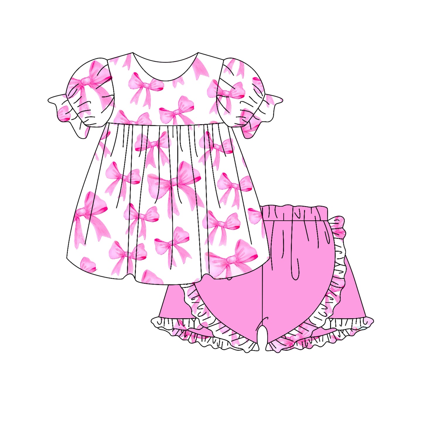 3.7GSSO2252 Pink Bow Set