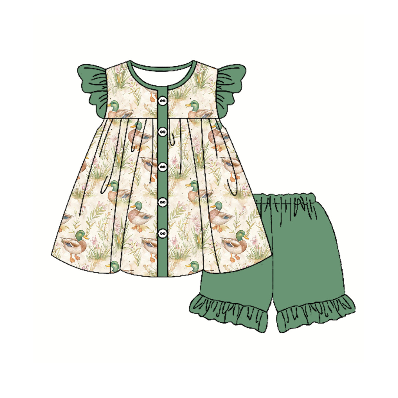 3.12GSSO2295 Green Duck Set